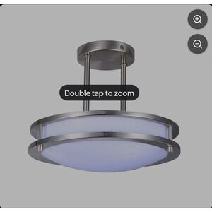 Triglow T84027 DOUBLE Ring Pendant LED light 16" Cool White 4000k Brushed Nickel
